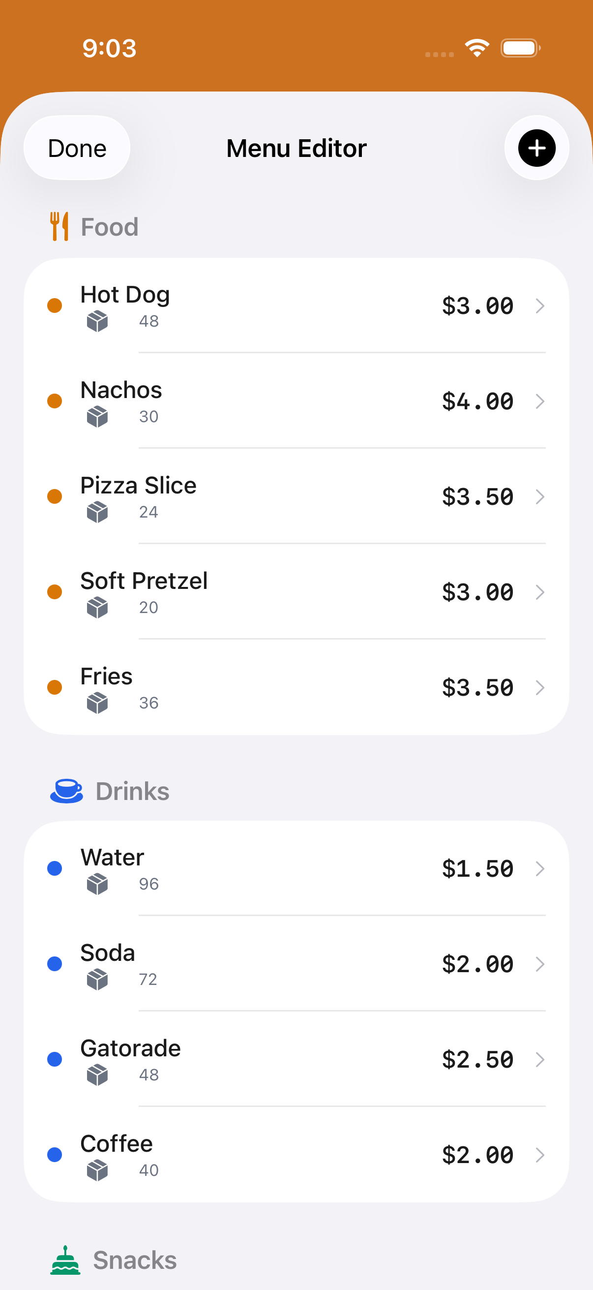 Menu Editor