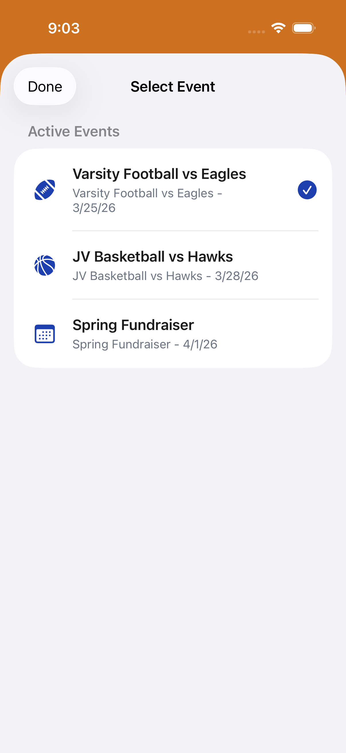 Open an Event